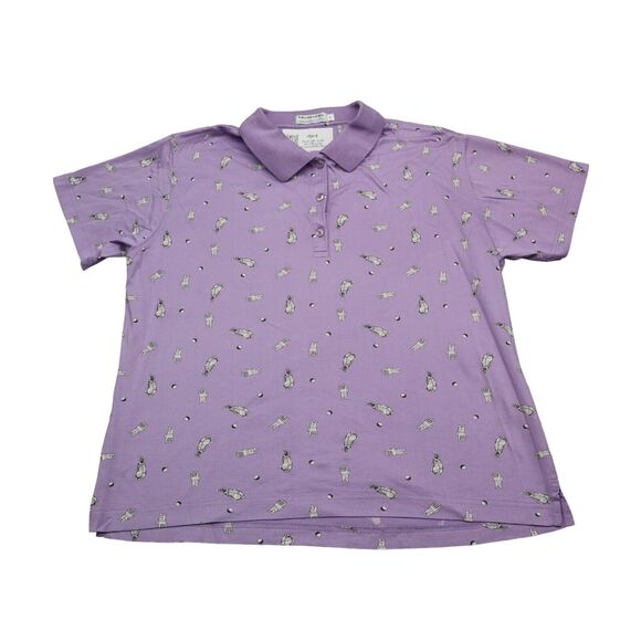 Monterey Club Shirt Womens L Purple Chest Button Short Sleeve Collared Top - Picture 1 of 16